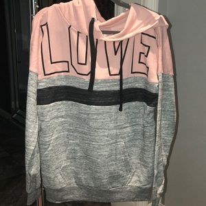 Fleece hoodie love print